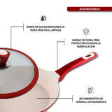 Batería de cocina Luxury Rojo con mármol antiadherente - 13 piezas