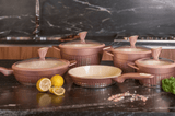Batería de cocina Luxury Rosa Oro con Recubrimiento de mármol antiadherente - 13 piezas