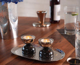 Nickeled Brass Black Balance Candle Holders - Trueque Market